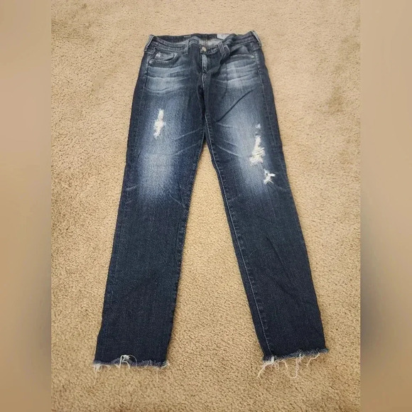 Ag Adriano Goldschmied Denim - AG Adriano Goldschmied Jeans Womens 28R Relaxed Straight Dark Denim The Stilt